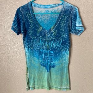 Sinful rhinestone tee shirt